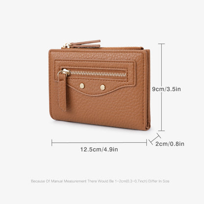 Women zipper Pebbled Compact Wallet