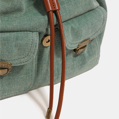 Washed Denim Commuter Backpack