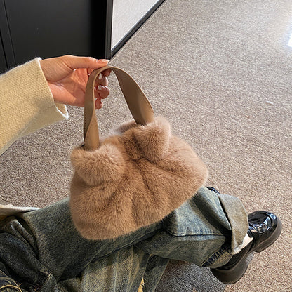 Pleated Plush Bag Handbag Crossbody Bag