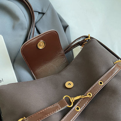 Retro Simple Patchwork Handbag Crossbody Backpack