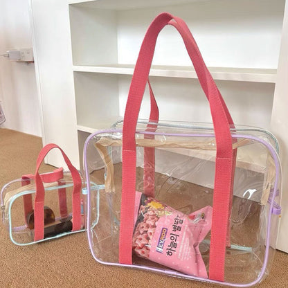 Summer Transparent Makeup Bag for Women Transparent PVC Cosmetics