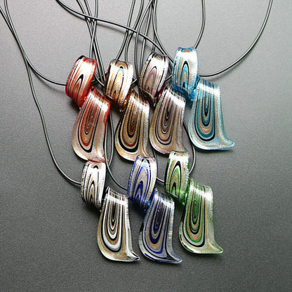 Chinese Style Handmade Spiral Knife Multi-Color Earrings Necklace Set