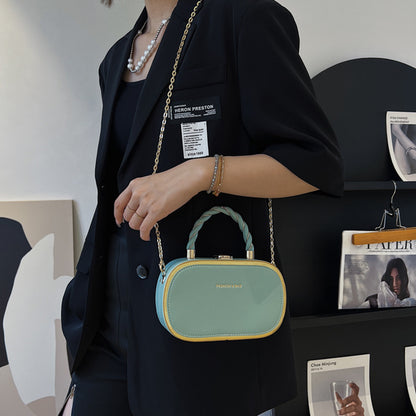 Chain Box Bag Candy Color Crossbody Commuter Bag