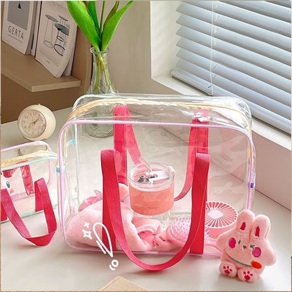 Summer Transparent Makeup Bag for Women Transparent PVC Cosmetics
