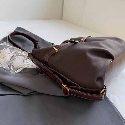 Retro Simple Patchwork Handbag Crossbody Backpack