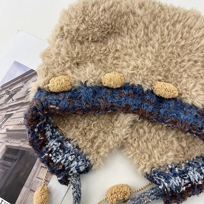 Korean Style Warm Bear Plush Hat