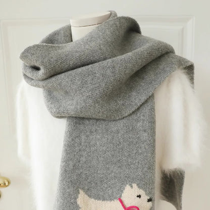 Bowknot Puppy Knitted Warm Scarf