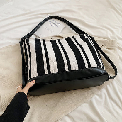 Students Striped Backpack Tote Bag Women's Bag