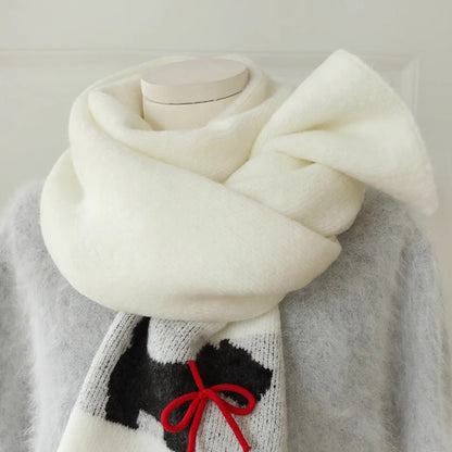 Bowknot Puppy Knitted Warm Scarf