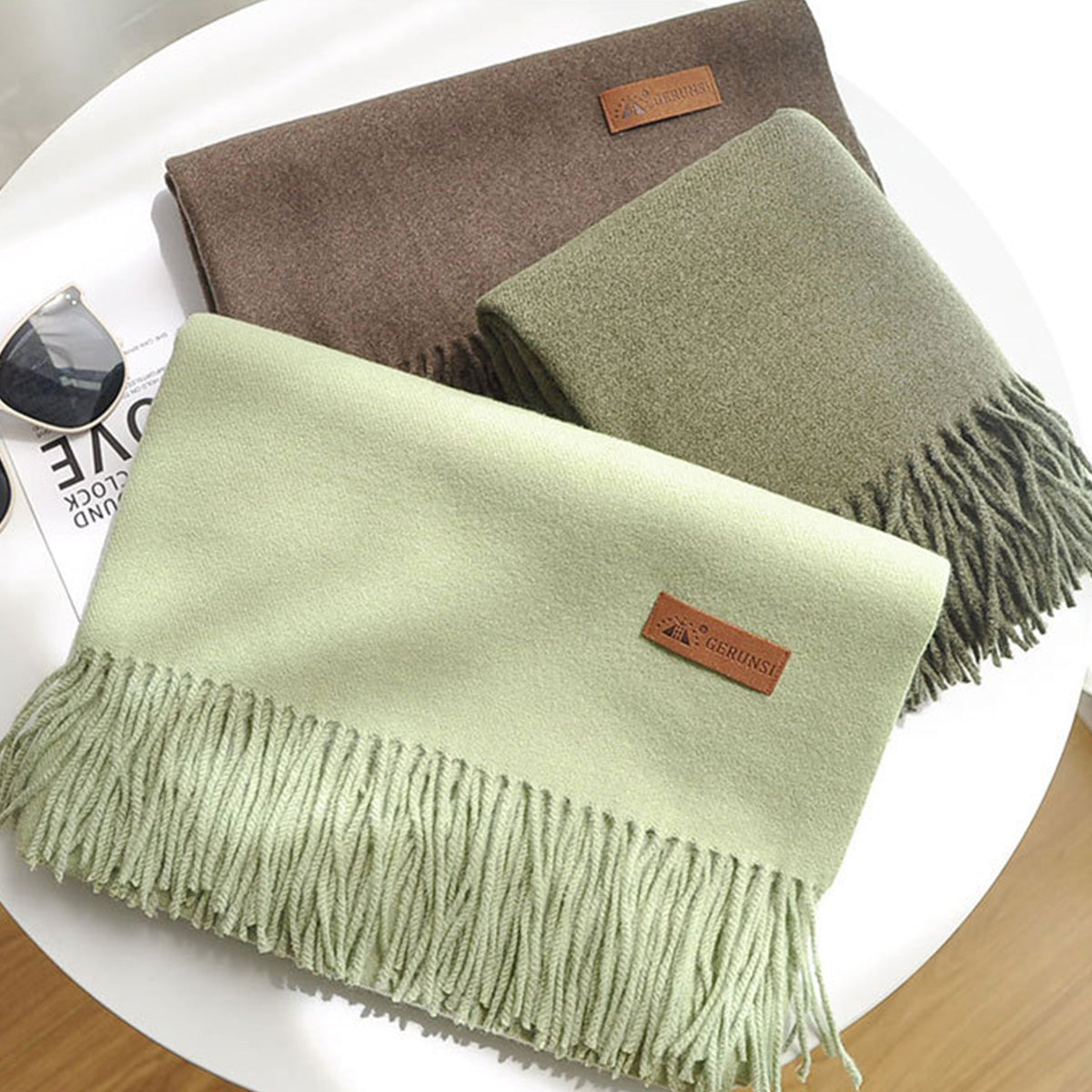 Solid Color Imitation Cashmere Scarf for Women Solid Color Scarf