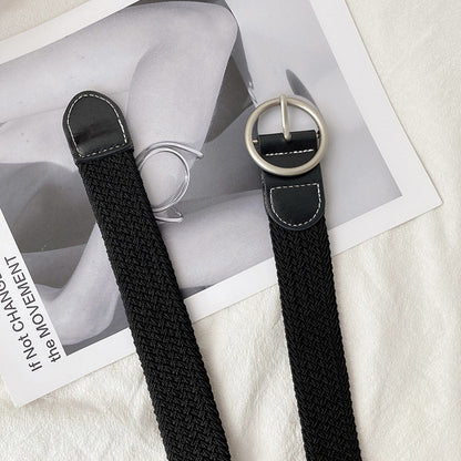 Women's Canvas Braided Elastic Belt