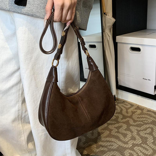 Maillard Retro Frosted One-shoulder Underarm Dumpling Bag