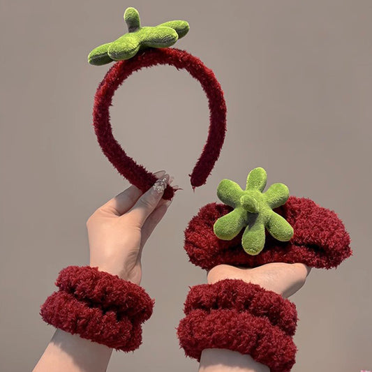 Cute Strawberry Headband Face Wash Headband