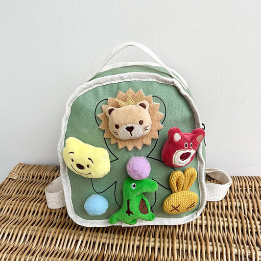 Korean Version Children's Schoolbag Cartoon Canvas Backpack