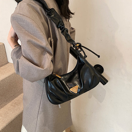 Pleated underarm shoulder crossbody bag