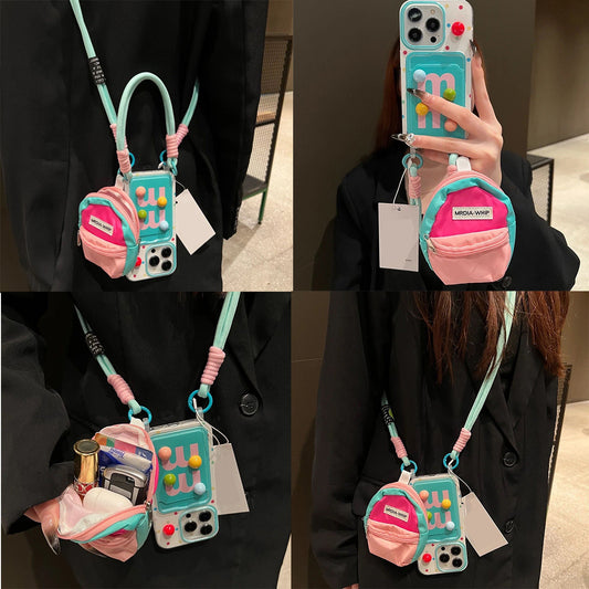 Mini Schoolbag Card Bag mm Bean iPhone Mobile Phone Case