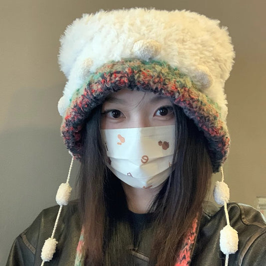 Korean Style Warm Bear Plush Hat