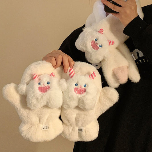 Autumn Winter Cartoon Cute Little Monster Warm Gloves