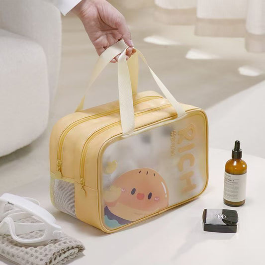 Large Capacity Portable Double-layer Cosmetic Toiletries Storage Bag