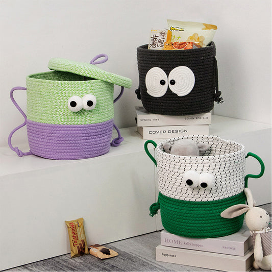 Cartoon Cotton Thread Toys Snacks Woven Storage Basket