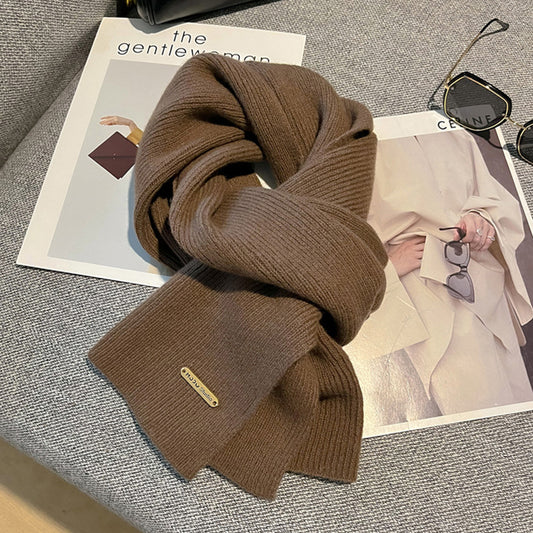 New Knitted Solid Color Small Scarf Thickened Scarf