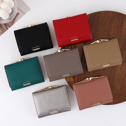 High-Grade Leather Creative Handmade Ladies Short Wallet