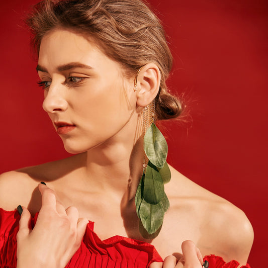 Feather Earrings Long Bohemian Tassel Earrings