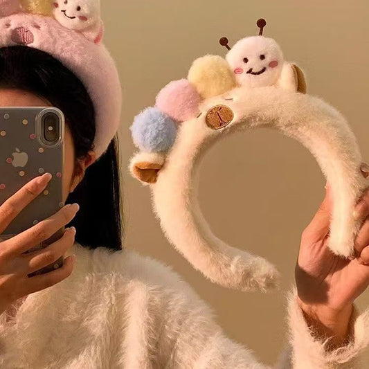Caterpillar Wide-Brimmed Face-Washing Headband