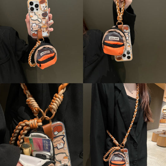 Coffee Puppy Cat Small Bag Suitable for IPhone 15 pro max