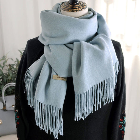 Solid Color Imitation Cashmere Scarf for Women Solid Color Scarf