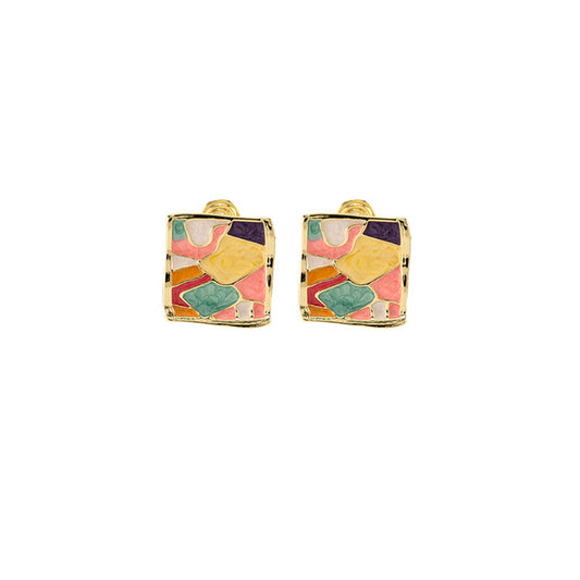 Painless Mosquito Coil Ear Clip Retro French Color Earrings