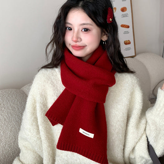 100% Sheep Wool Knitted Warm Thick Scarf