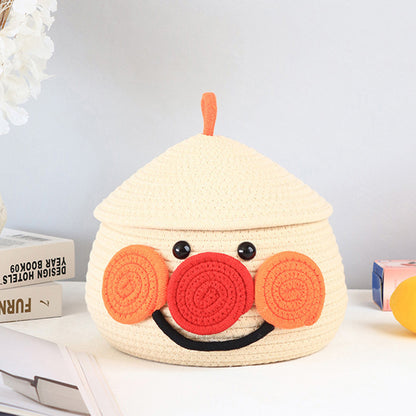 Cotton String Cartoon Lucky Egg Desktop Storage Basket