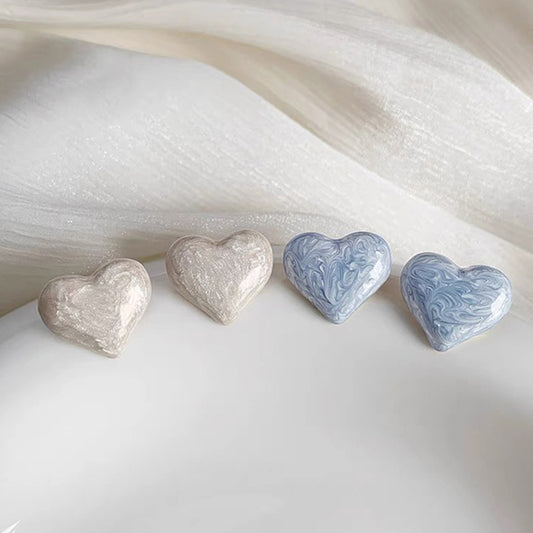 Oil Dripping Love Fashion Heart Earrings
