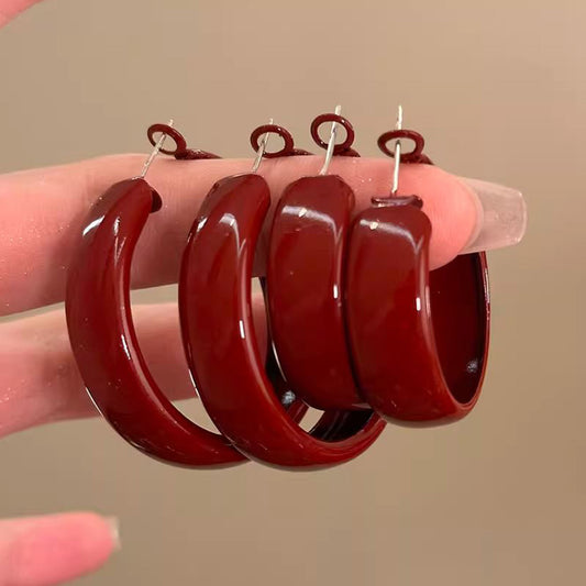 Light Luxury Niche Design Red Earrings