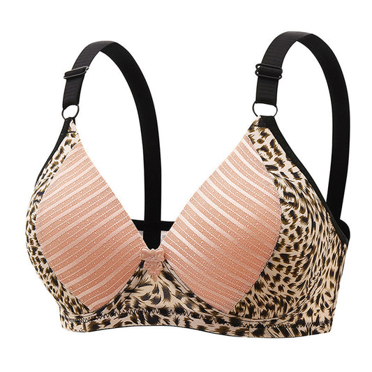 Comfortable Leopard Print Underwire-Free Bra
