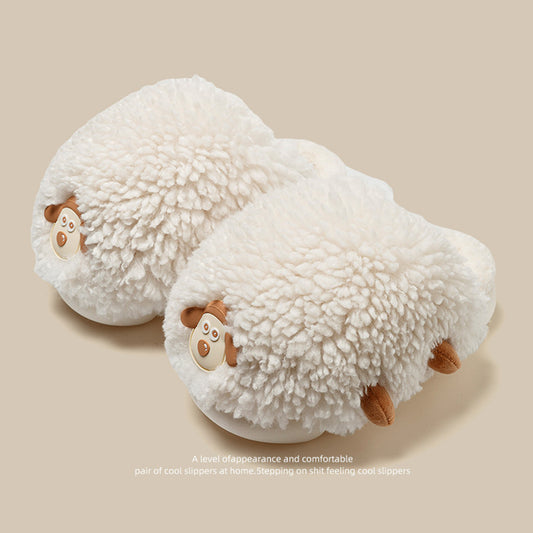 Lamb Cotton Slippers Cute Cartoon Slippers for Winter