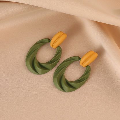 Retro French Green Luxury Earrings
