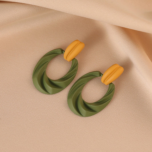 Retro French Green Luxury Earrings