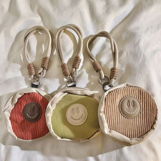 Red Smiley Face Coin Purse Storage Bag