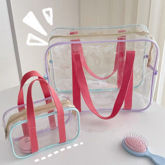 Summer Transparent Makeup Bag for Women Transparent PVC Cosmetics
