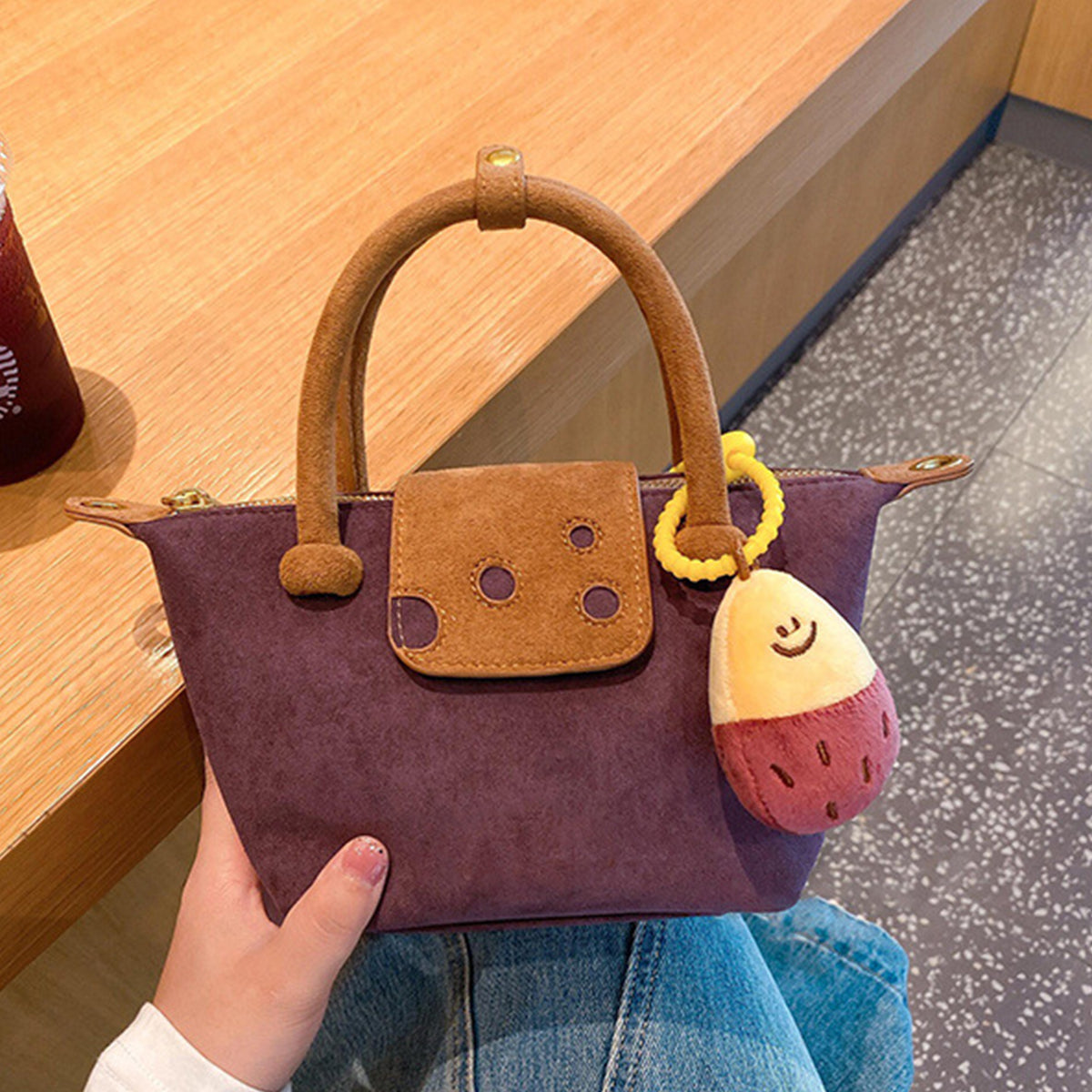 Women's Purple Potato Dumpling Bag Handbag Crossbody Bag