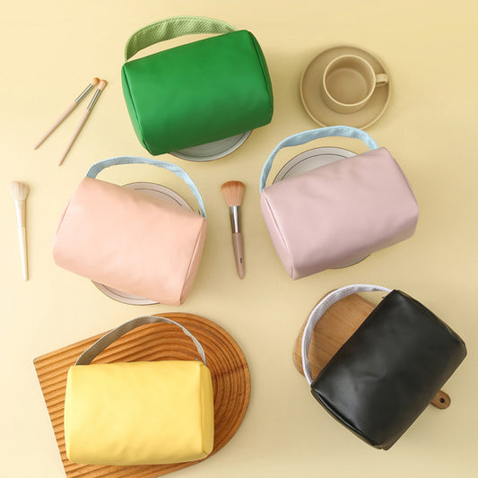 PU Leather Cosmetic Bag Large Capacity Waterproof Toiletry Bag