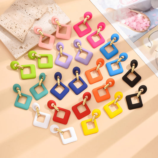 Square Hollow Fashion Long Earrings