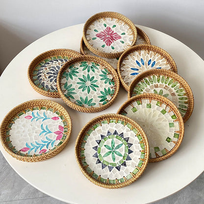 Light Luxury Tray Natural Round Household Shell Tray