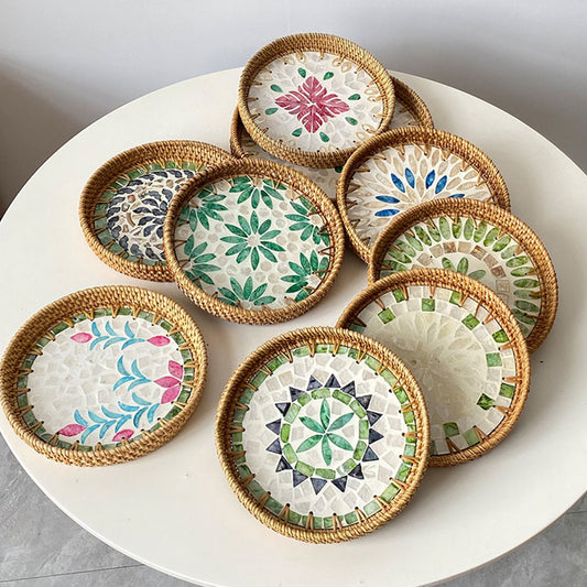 Light Luxury Tray Natural Round Household Shell Tray