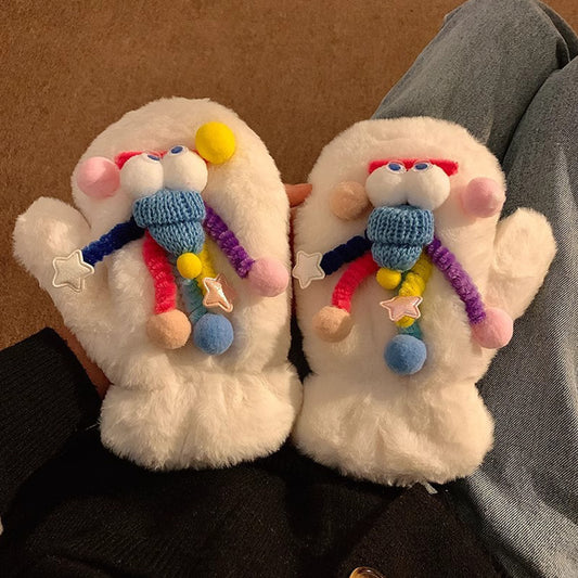 Women's Plush Mittens Winter Warm Plush Gloves