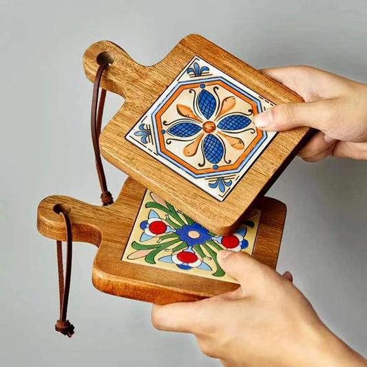 Japanese Style Solid Wood Tile Heat-insulating Pot Mats