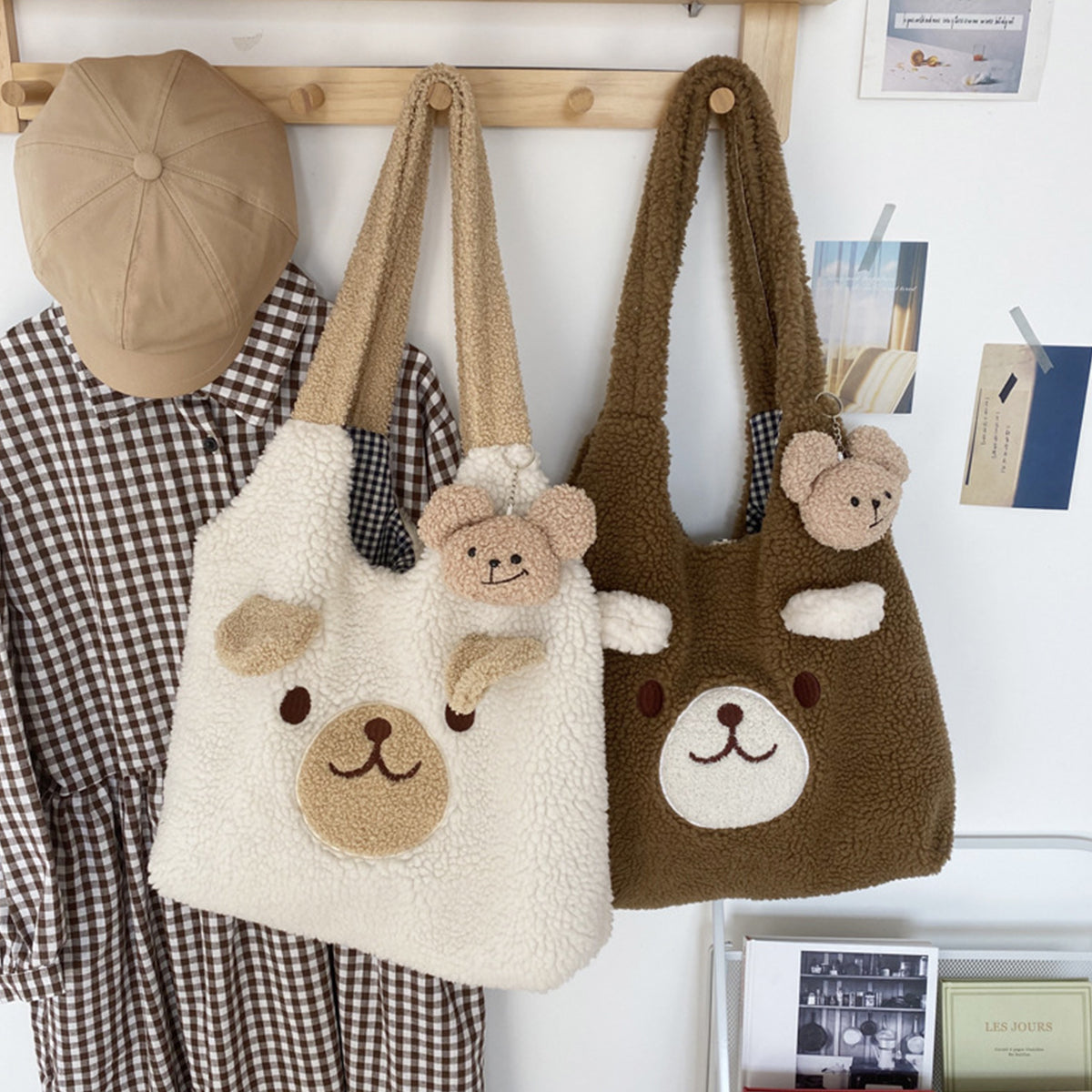 Large Capacity Handbag Plush Shoulder Bag