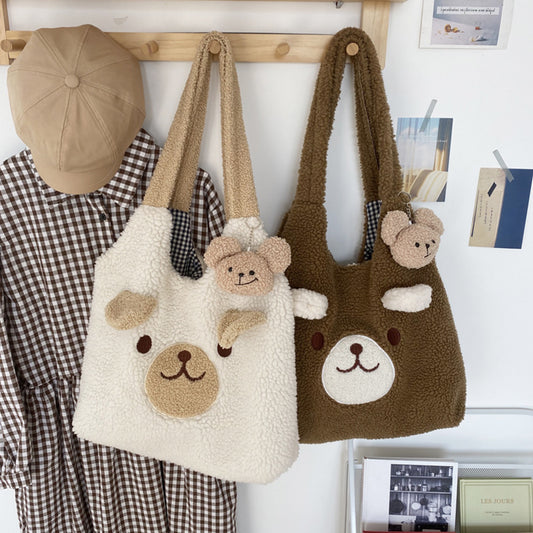 Large Capacity Handbag Plush Shoulder Bag